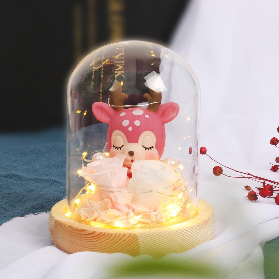 Reindeer Eternal Rose Under Bell (Choice of Style) - Eternal Rose Store