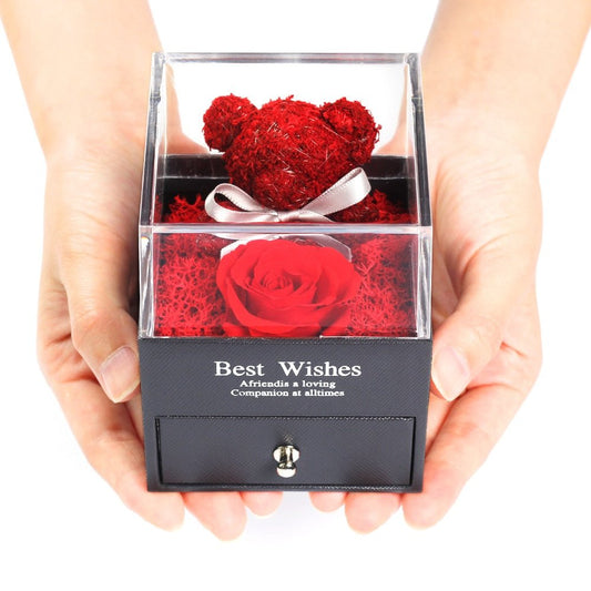 Eternal Roses Teddy Bear With Box - Eternal Rose Store