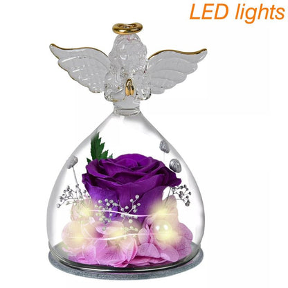 Eternal Rose Under Bell in the shape of an Angel