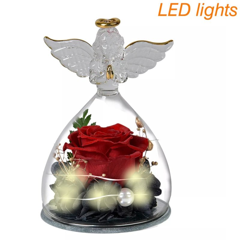 Eternal Rose Under Bell in the shape of an Angel