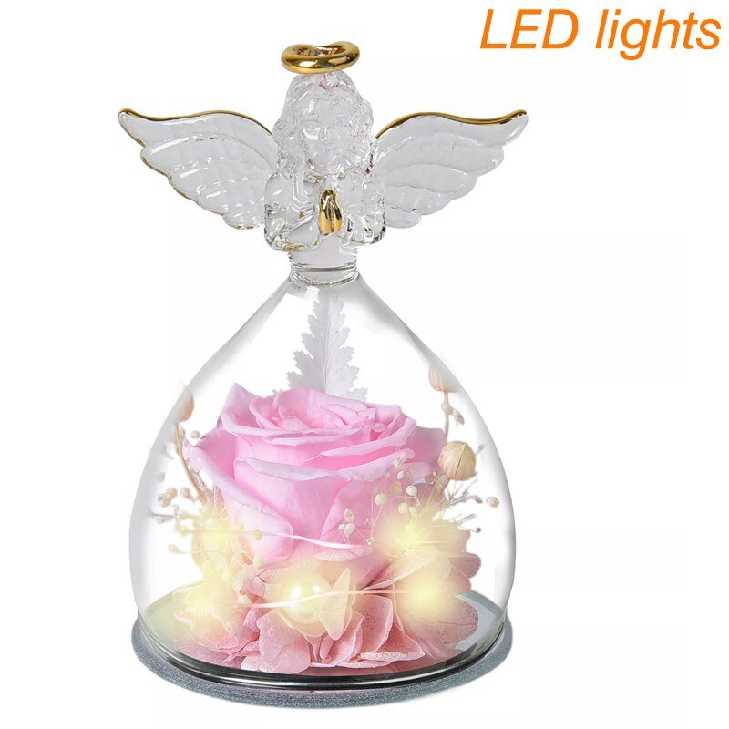 Eternal Rose Under Bell in the shape of an Angel